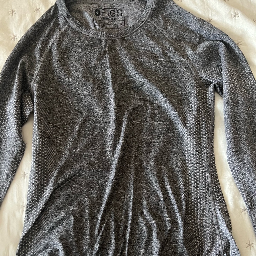 Figs Gray Long Sleeve Top